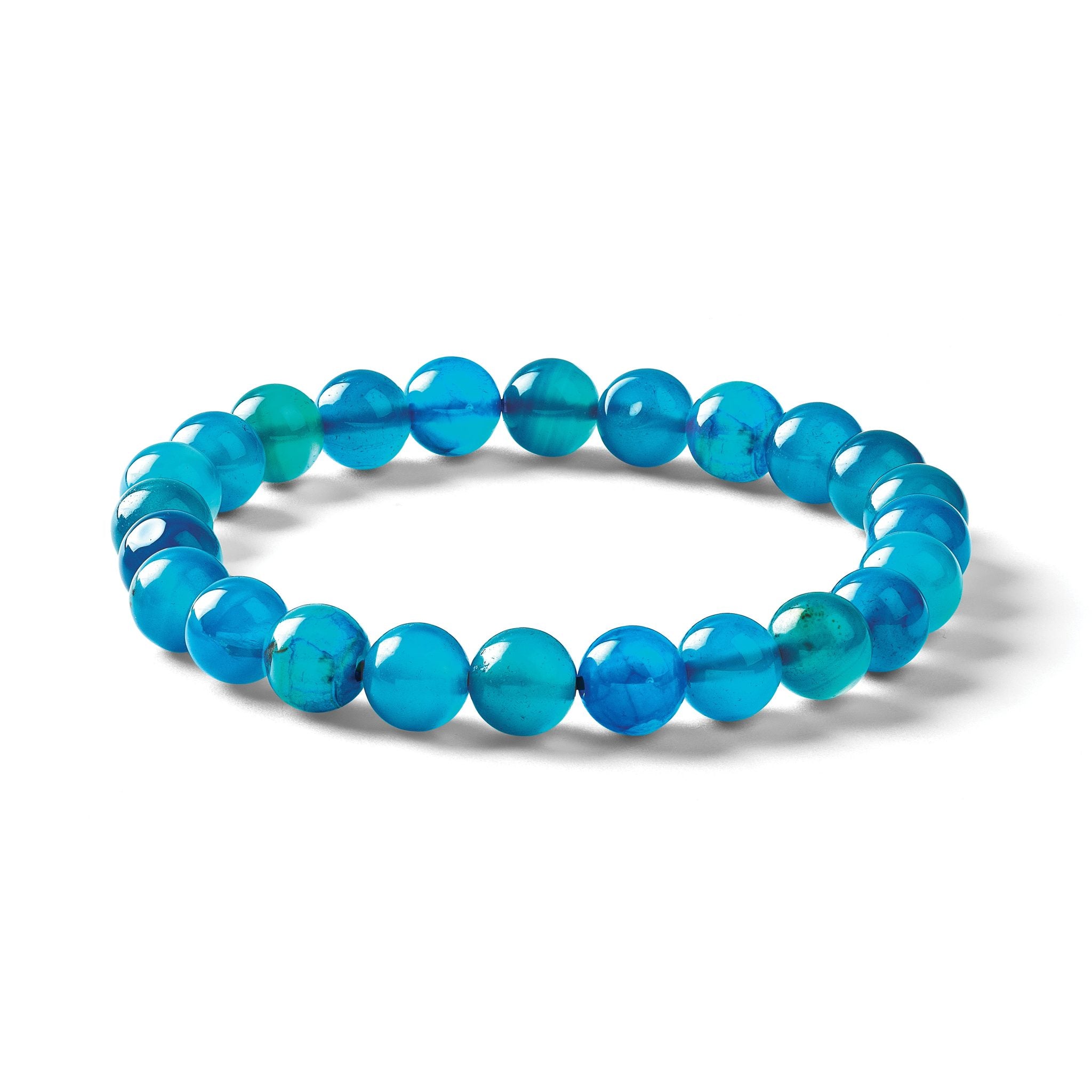 8mm Blue Fire Agate Beaded Stretch Bracelet