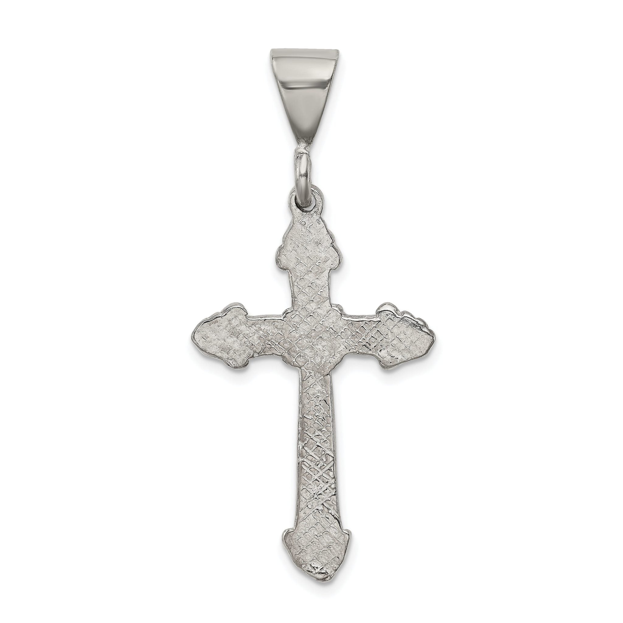 Diamond-Cut Crucifix Pendant in Sterling Silver