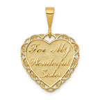 14K Gold Reversible Sister Charm Elegant & Gift Ready