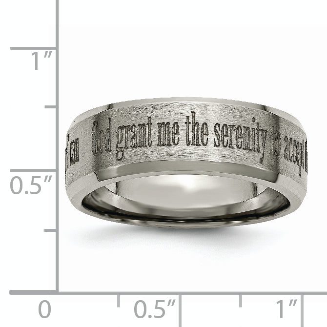 Titanium Unisex Wedding Band with Laser Design & Engravable Finish