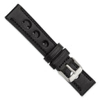 Grand Prix Leather Watch Band in Black, 20mm