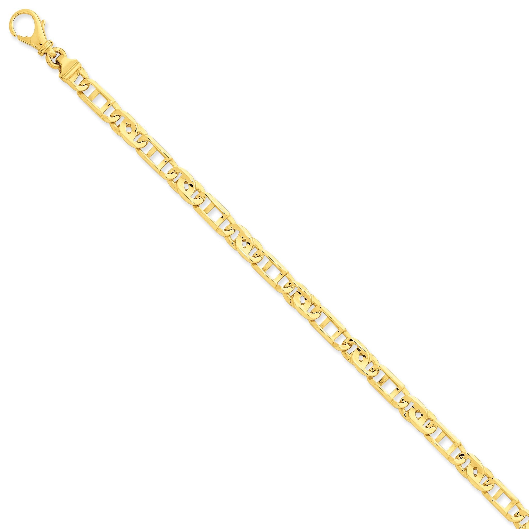 Sophia Jewelers 14K Gold Polished Fancy Link Bracelet Elegant Solid Design