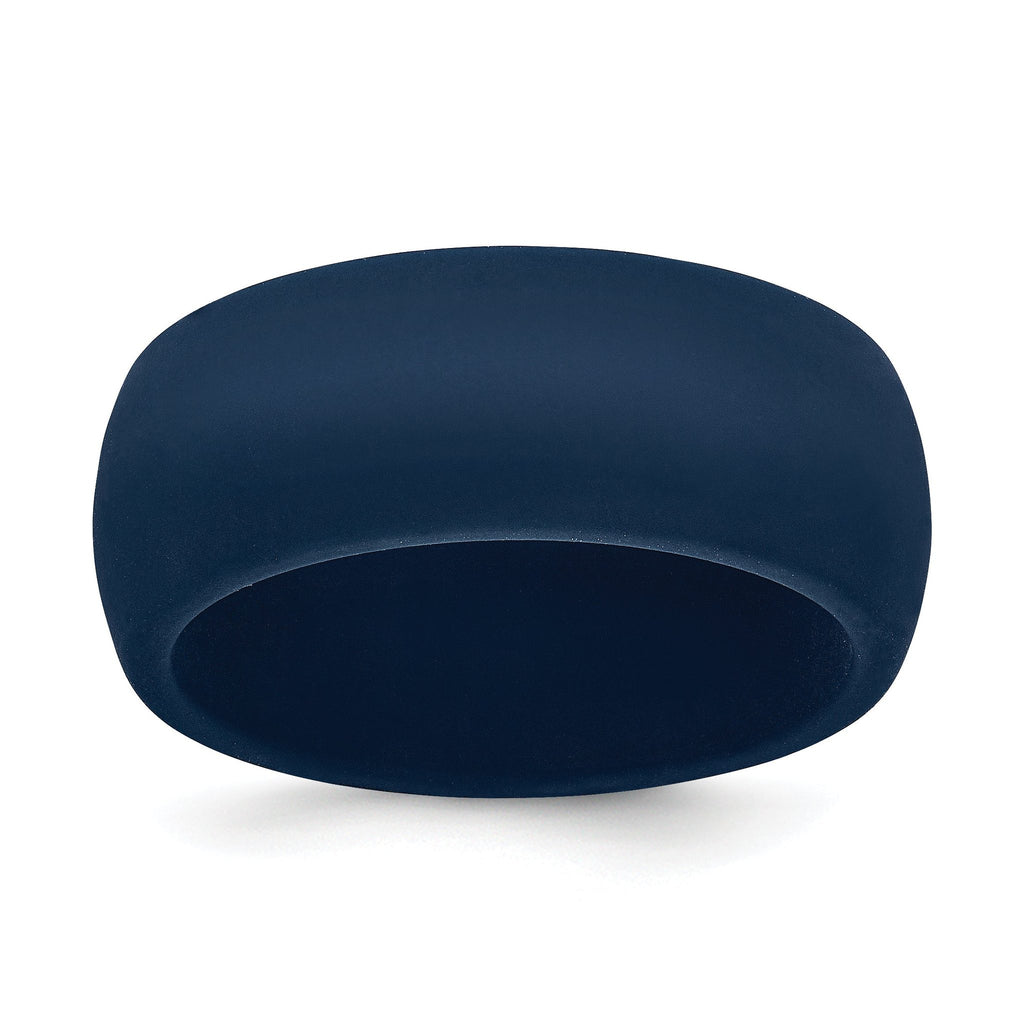 Domed Wedding Band in Navy Blue Silicone, 8.7mm