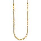 14K Polished Fancy Oval Link Necklace