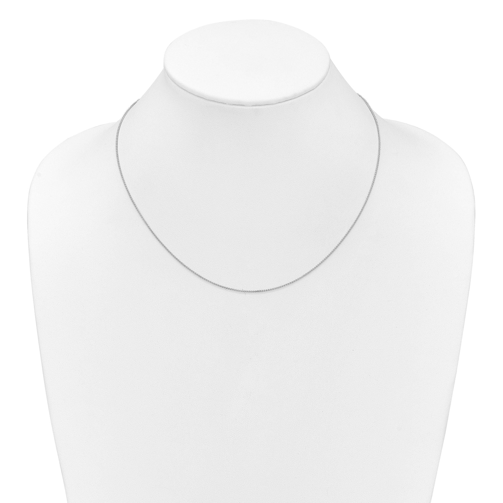 1.0mm 10K White Gold Spiga Wheat Chain