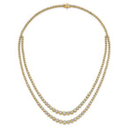 14k 14 7/8 carat Certified Lab Grown Diamond VS/SI+ G+ Complete 18 inch Graduated Layered Tennis Necklace