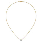 14k 1 carat Certified Lab Grown Diamond VS+ F+ Heart Complete 18 inch Four Prong Pendant Necklace