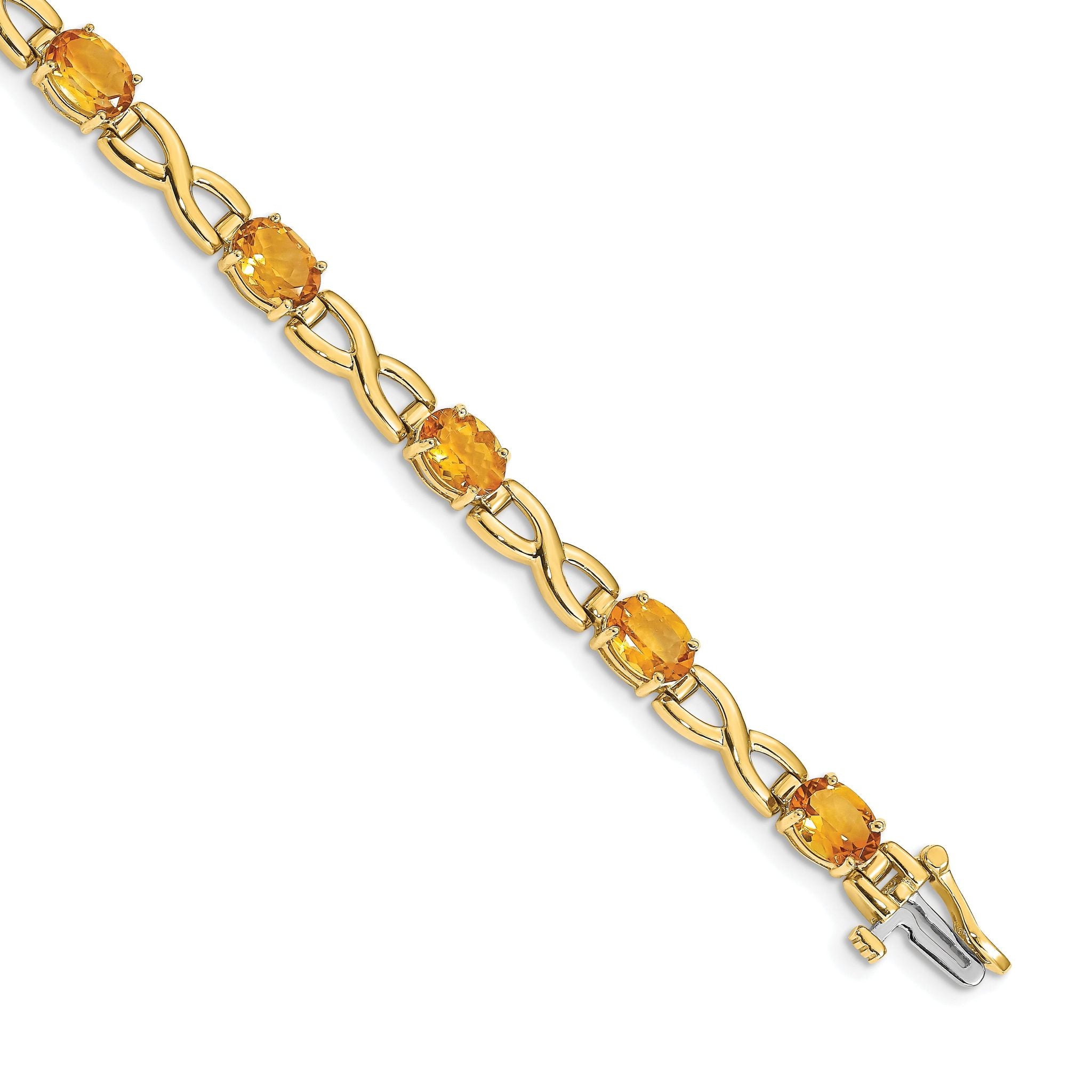 14k 7x5mm Oval Citrine Bracelet Main image