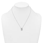 14k White Gold 3/8 carat Lab Grown Diamond VS+ F+ Complete Letter S 18 inch Initial Necklace