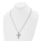 Laser-Cut Cross Necklace in Titanium