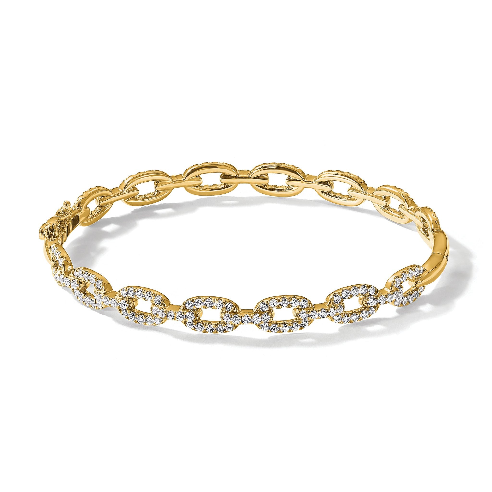 True Origin 14K Yellow Gold 2 1/6 carat Lab Grown Diamond VS+ F+ 7 in Complete Link Bracelet