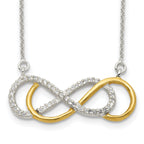 Sterling Silver Flash Gold-plated CZ Infinity Necklace