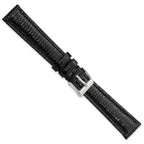 Genuine Lizard Leather Watch Band in Black, 16mm