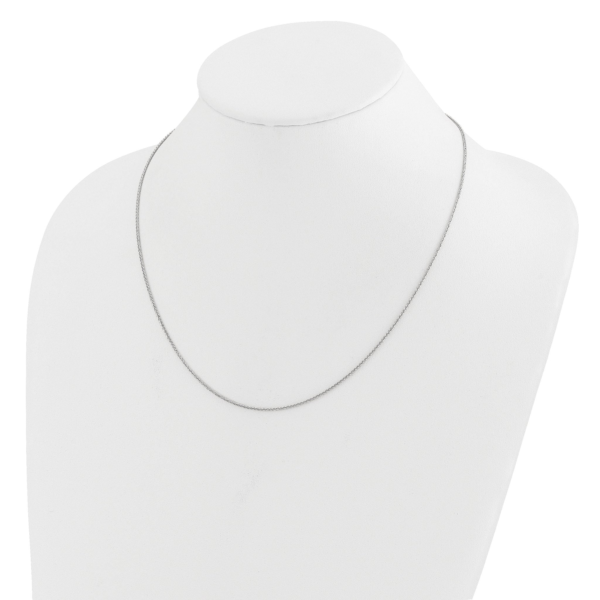 Diamond-Cut Wheat Chain in 14K White Gold, 1.2mm
