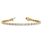 14k 7 1/2 carat Lab Grown Diamond VS/SI+ G+ Complete Emerald Bezel Set Tennis Bracelet