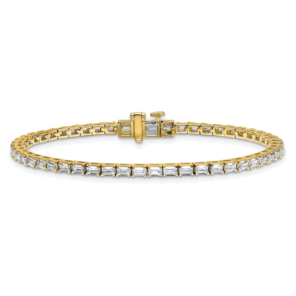 14k 5 carat Lab Grown Diamond VS/SI+ G+ Emerald Tennis Bracelet