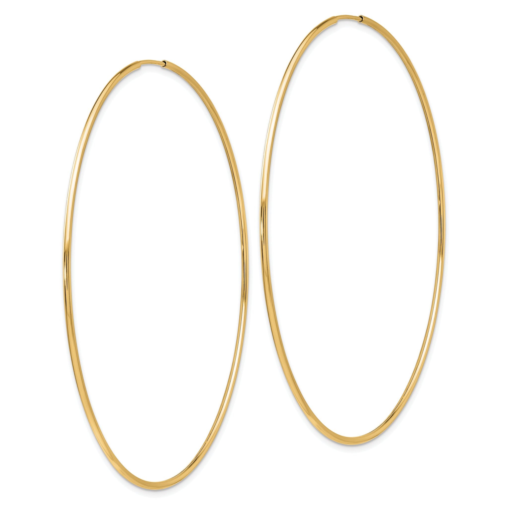 14k Polished Endless Tube Hoop Earrings Secondary image