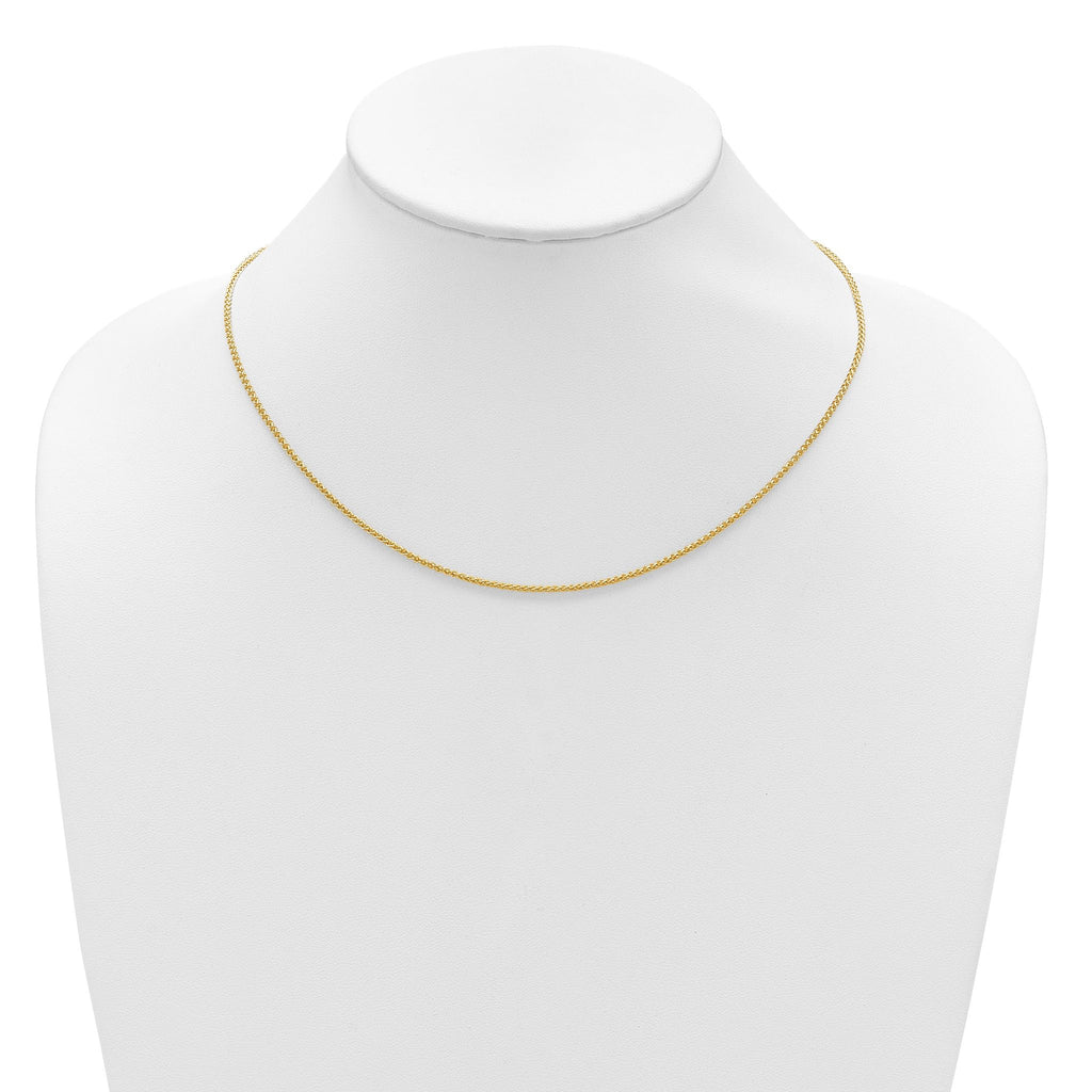14K 1.65mm Spiga 1in+1in Adjustable Chain