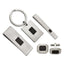 Stainless Steel Men's Jewelry Set with Black Carbon Fiber Inlay