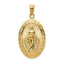 14K Gold Miraculous Medal Pendant with Satin and Polished Finish