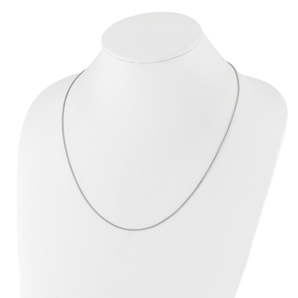 Adjustable Round Box Chain in 14K White Gold, 1.35mm