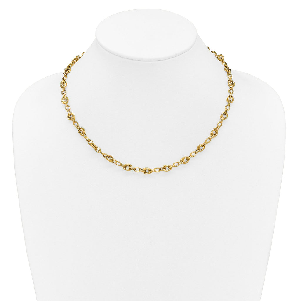 14K Polished Fancy Link Necklace