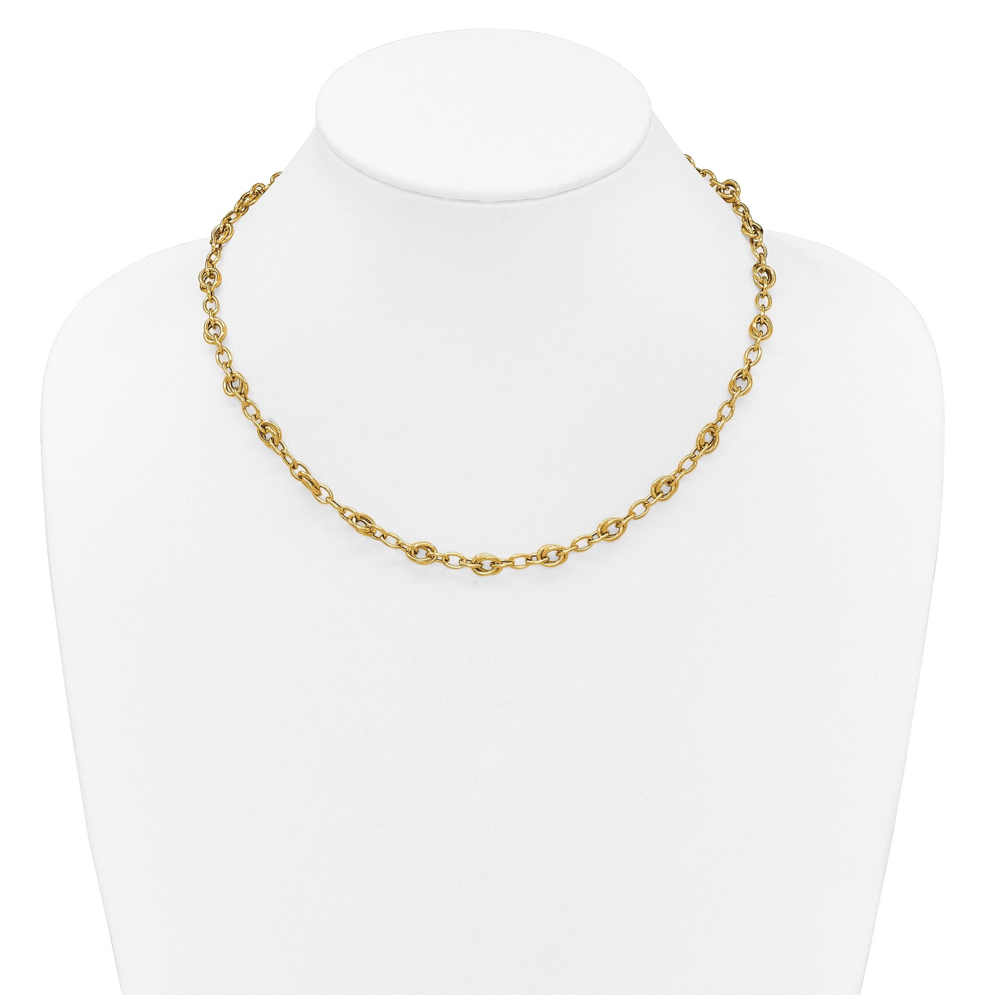 14K Polished Fancy Link Necklace