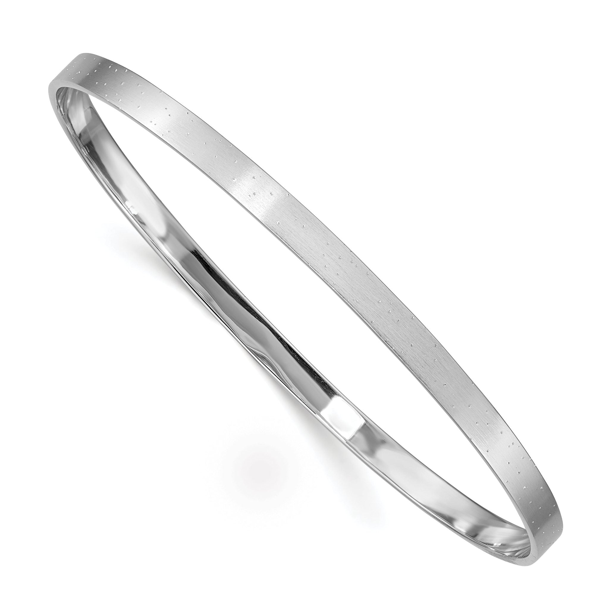 Sophia Jewelers Sterling Silver 925 Satin Slip-on Bangle in Rhodium Finish Main image