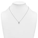 14k White Gold 1 1/2 carat Lab Grown Diamond VS/SI+ G+ Oval Complete Four Prong 18 inch Pendant Necklace