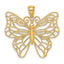 14K Gold Polished Large Butterfly Pendant with Open Back Design