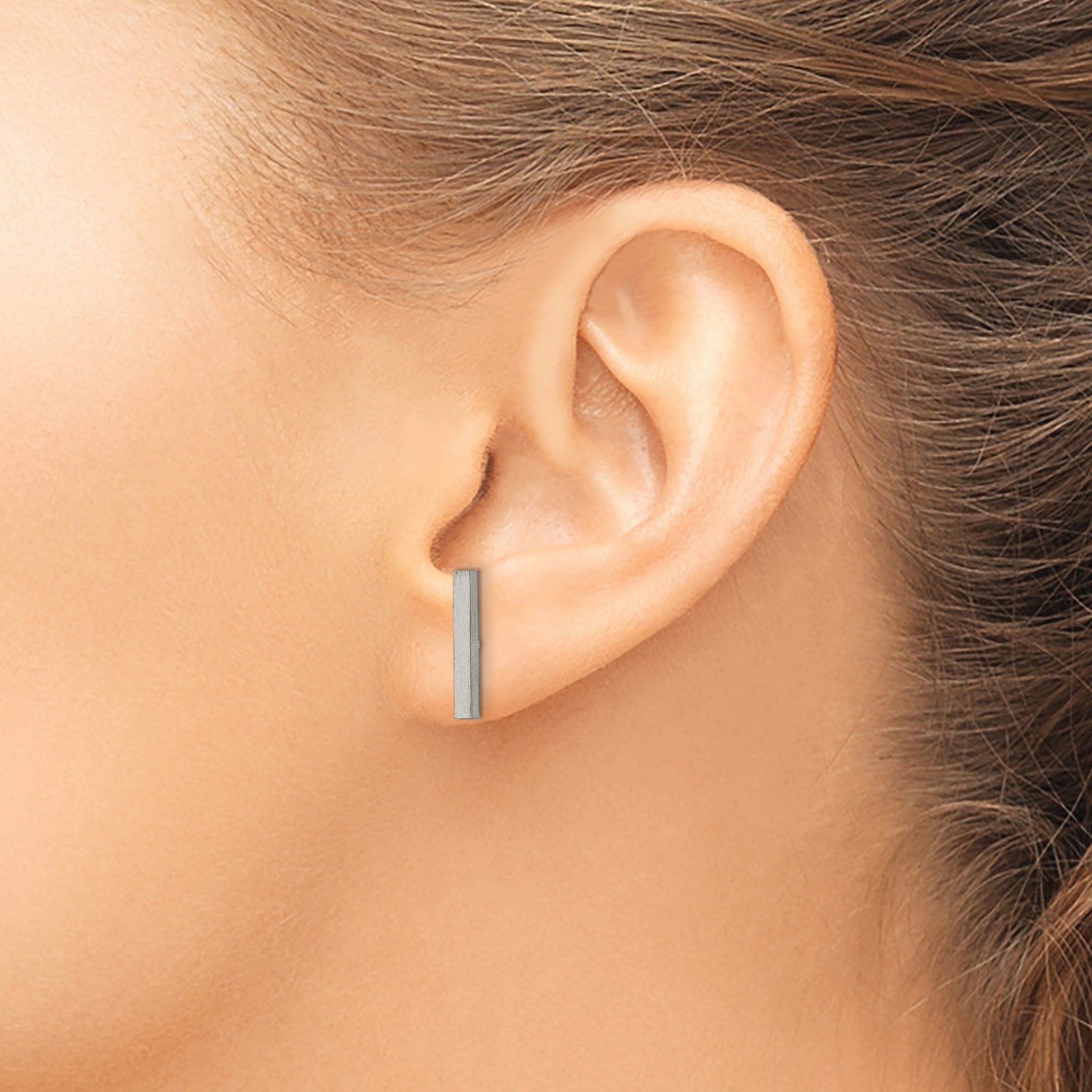 Titanium Brushed Drop Dangle Earrings for Women