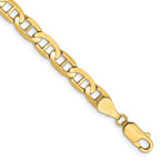 14K Yellow Gold Solid Anchor Chain Necklace 5.25mm