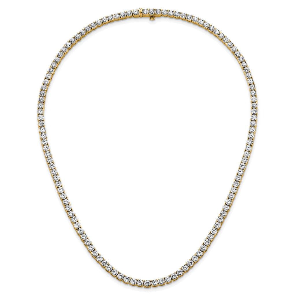 14k 18 carat Lab Grown Diamond VS+ F+ Complete Round 18 inch Straight Tennis Necklace