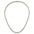 14k 18 carat Lab Grown Diamond VS+ F+ Complete Round 18 inch Straight Tennis Necklace