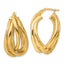 Sterling Silver Gold-tone Polished and Twisted Fancy Oval Hoop Earrings