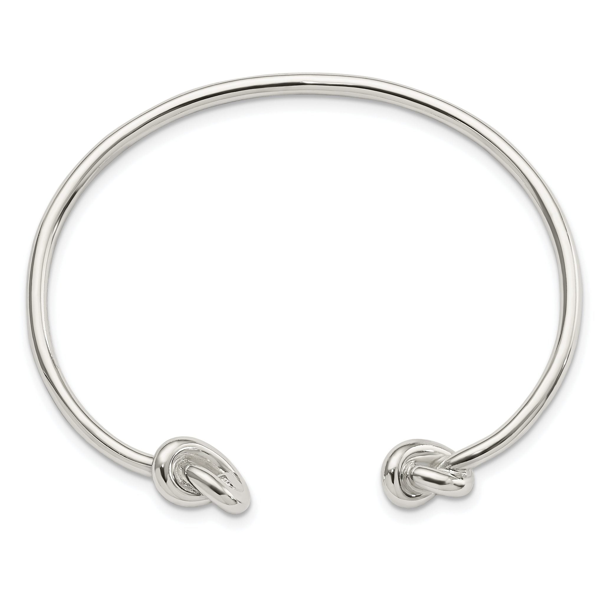 Sophia Jewelers Sterling Silver Polished Women's Cuff Bangle with Knotted Ends Secondary image