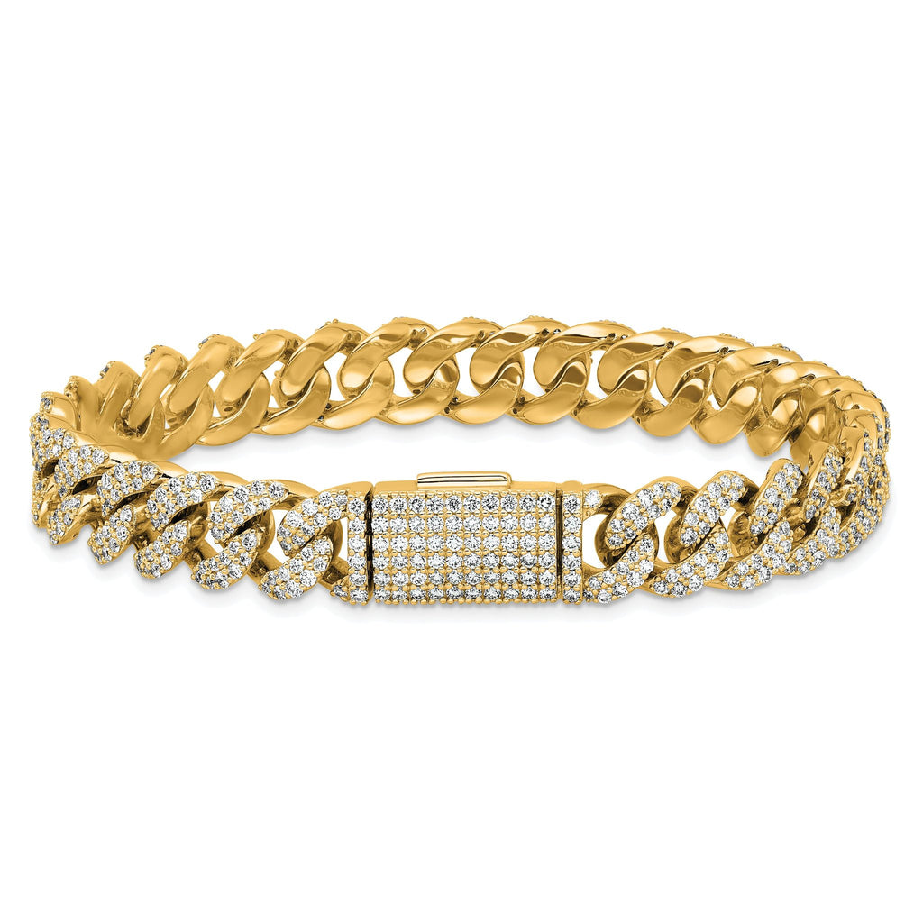 10 Karat 6 1/6 carat Lab Grown Diamond VS/SI+ G+ Complete 4mm Pav‚ Cuban Link 8 Bracelet