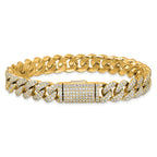 10 Karat 6 1/6 carat Lab Grown Diamond VS/SI+ G+ Complete 4mm Pav‚ Cuban Link 8 Bracelet