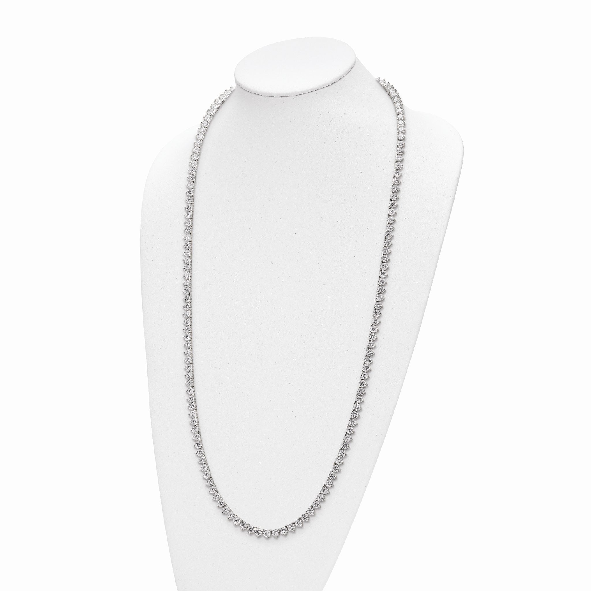 Sophia Jewelers Sterling Silver 36 CZ Riviera Necklace Unisex Elegance Secondary image