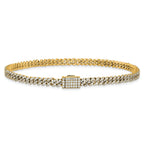 10 Karat 2 carat Lab Grown Diamond VS+ F+ Complete 4mm Pav‚ Cuban Link 8 Bracelet