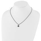 Shey Couture Sterling Silver with 14K Accent 18 Inch Antiqued Round Amethyst Necklace