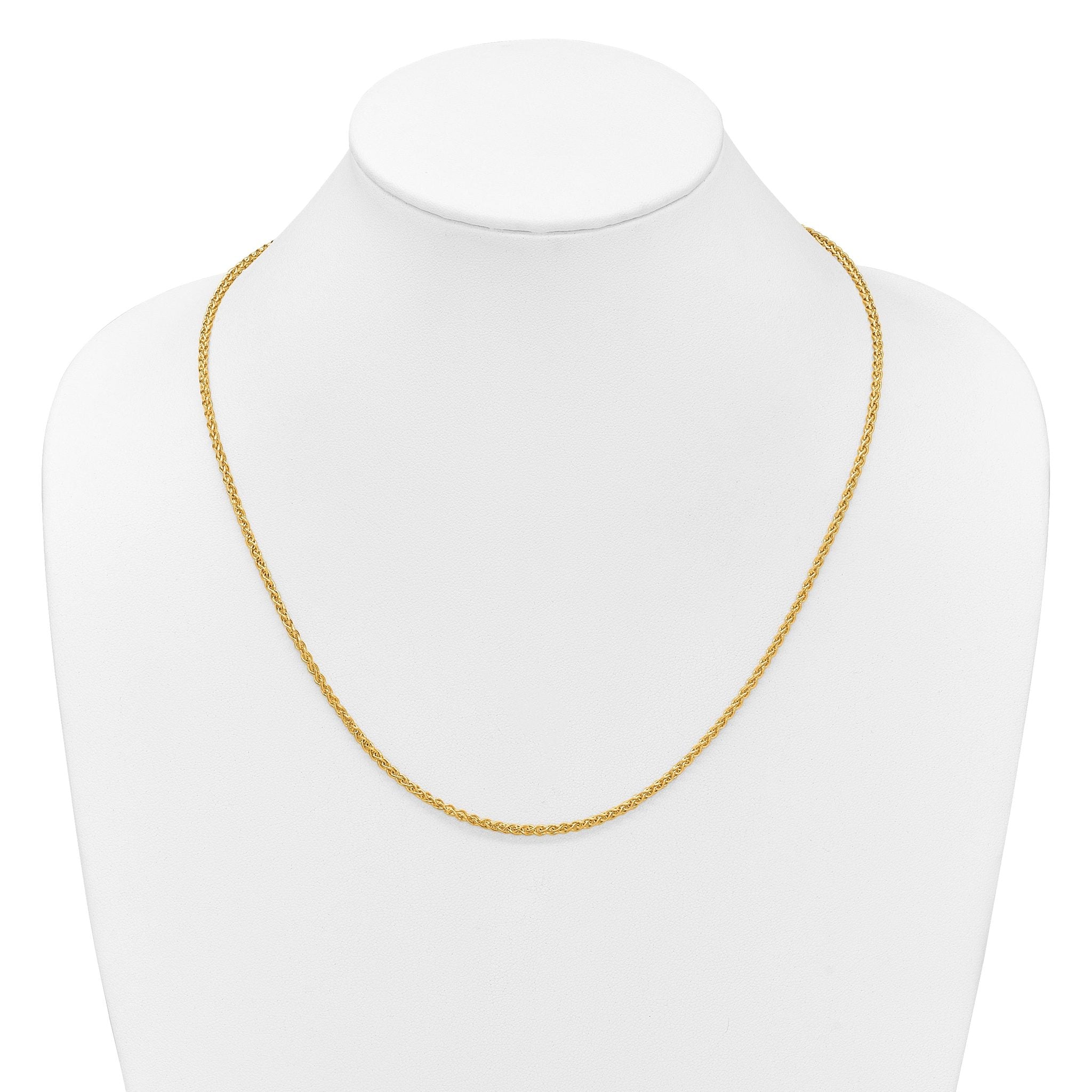 14K Adjustable 2.5mm Semi-solid Spiga Chain