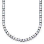 14k White Gold 20 carat Lab Grown Diamond VS+ F+ Complete Round 20 inch Straight Tennis Necklace