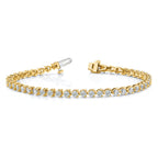 14k Complete 4.3 carat Round AA Diamond 3-prong 7 inch Tennis Bracelet