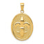 10k Fleur-De-Lis on Oval Disk Pendant