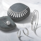 SS Radiant Essence Pol/Textured Bars w/ 2in Ext. Necklace