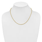 14K 7 inch 2mm Diamond-cut Rope with Lobster Clasp Chain