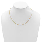 14k Yellow Gold 1.6mm Round Cable 1in+1in Adjustable Chain