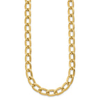 14k Polished And Textured 8mm Long Curb Link 18 inch Necklace