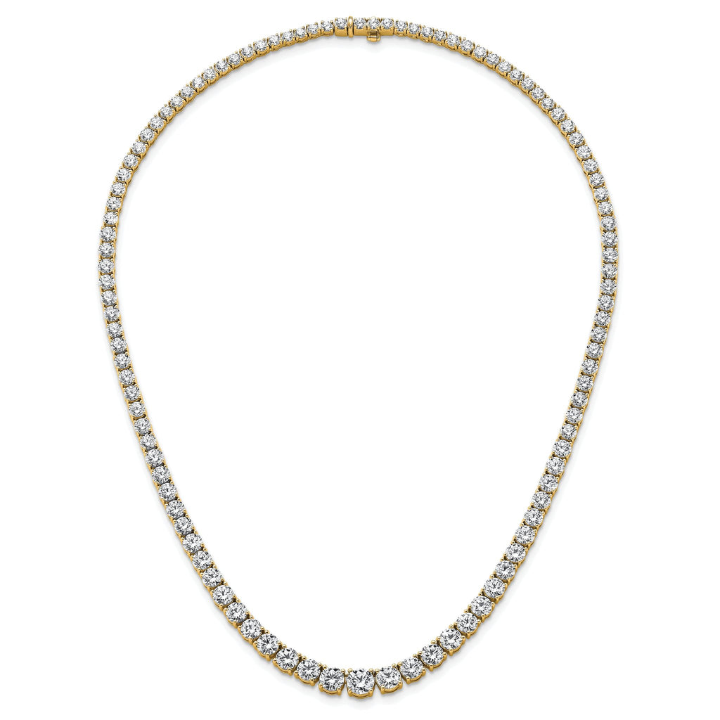 14k 28 1/2 carat Lab Grown Diamond VS+ F+ Complete Round 18 inch Graduated Tennis Necklace